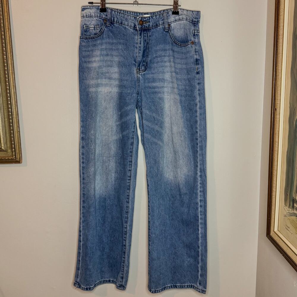 Bamboo Jeans Light Wash High Rise Wide Leg Denim Jeans Size 9/29